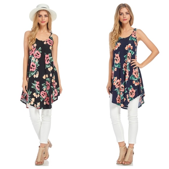 HP Black And Coral Floral Tunic Dress - Picture 3 of 3