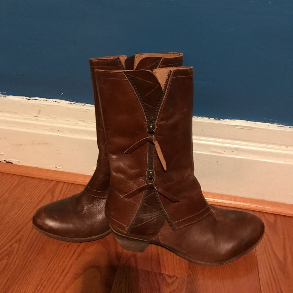 Brown cowboy style boots