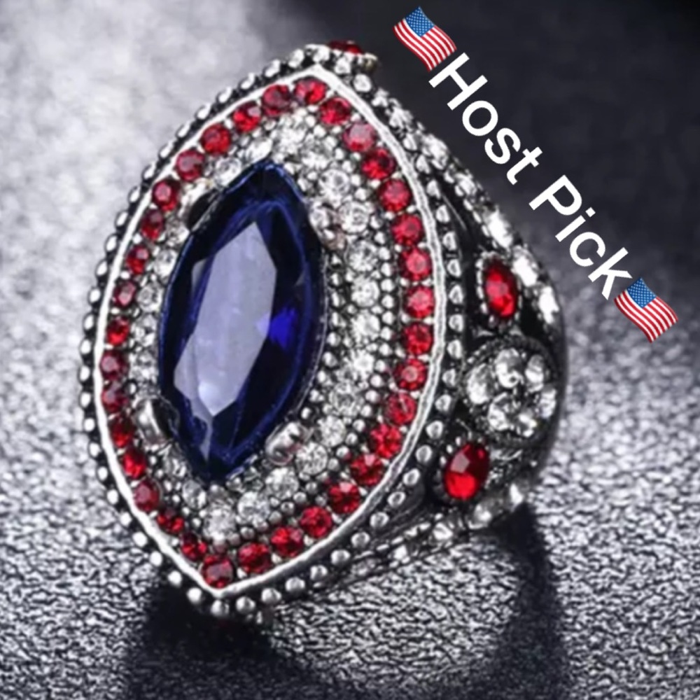Large red white blue ring July 4 America 7 8 9 10