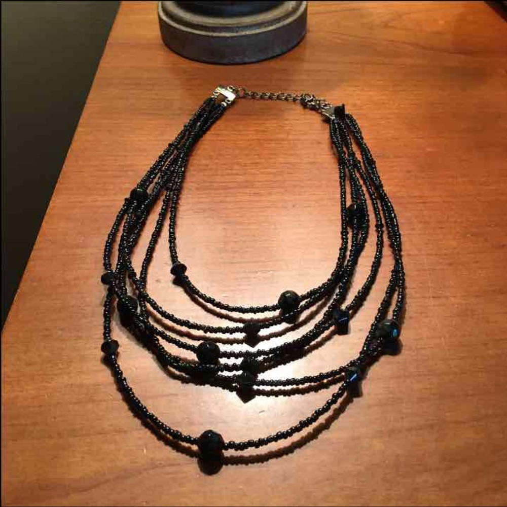 Black beaded necklace
