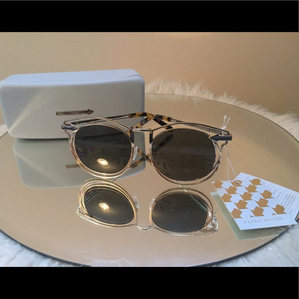 Karen Walker Simone Retro Sunglasses Gold