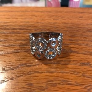 Silver tone Bubble Ring with Swarovski crystals.