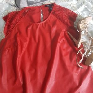 Leather & Lace Ashley Stewart Top-Size 14