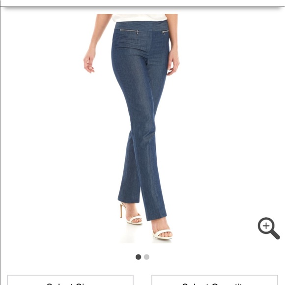 Nine West Denim Straight Pant dark indigo 2 - Picture 1 of 7