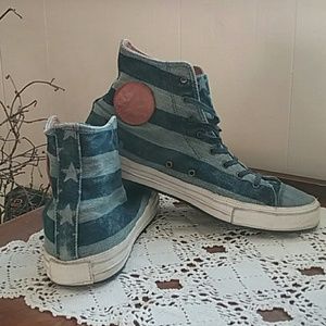 Unisex stars and stripes denim converse