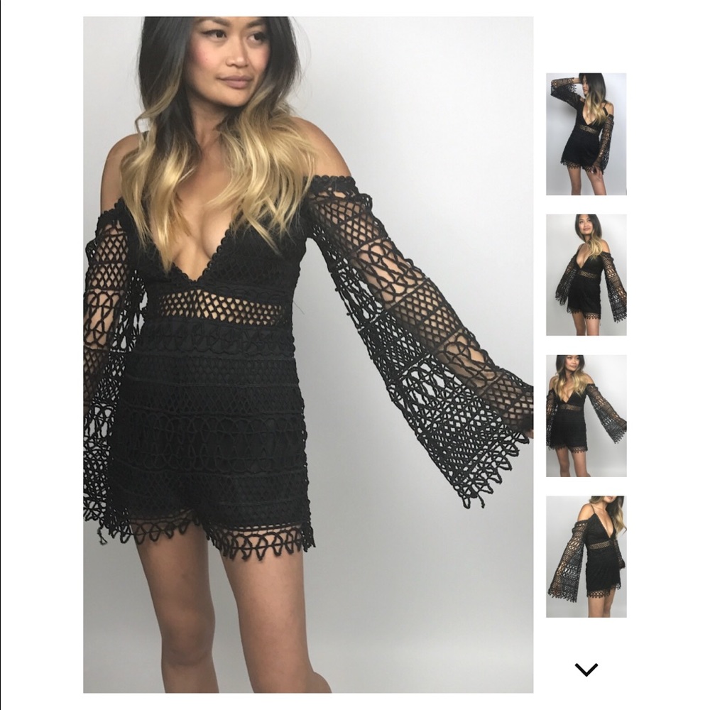 LAST 1๏ธโฃ Open shoulder Crochet Romper - Picture 4 of 7
