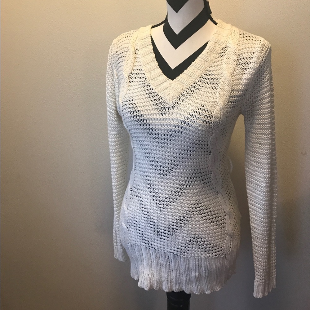 Extra long knit sweater