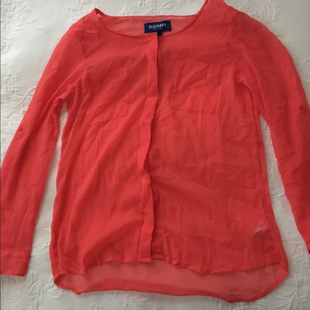 Sheer Old Navy Button-Down Blouse