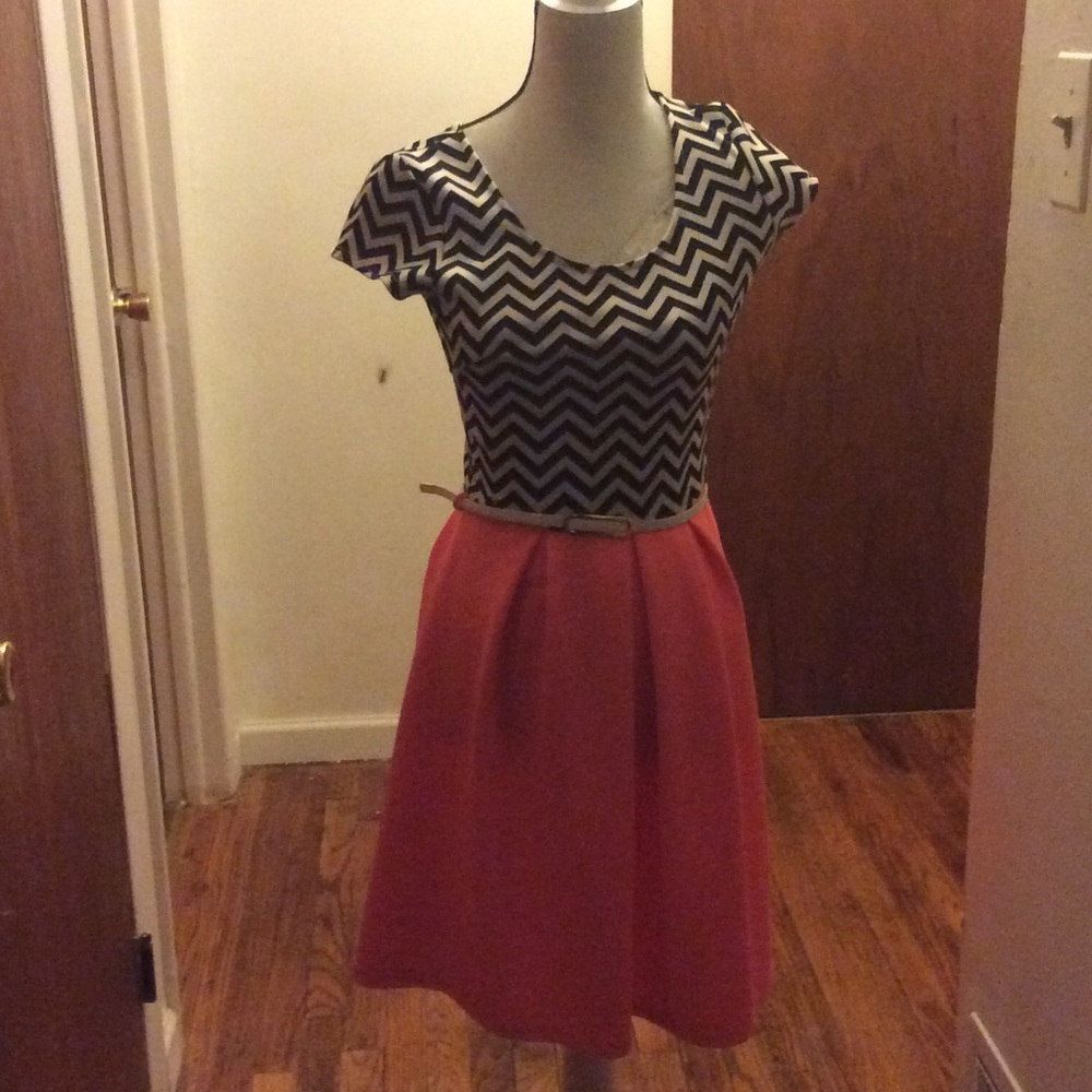 Orange and chevron sundress