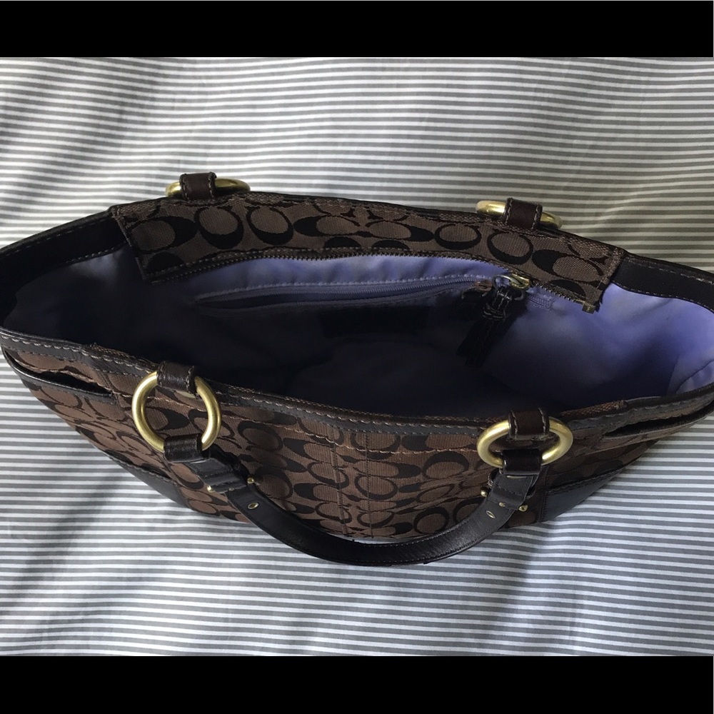 Brown logo Coach shoulder bag