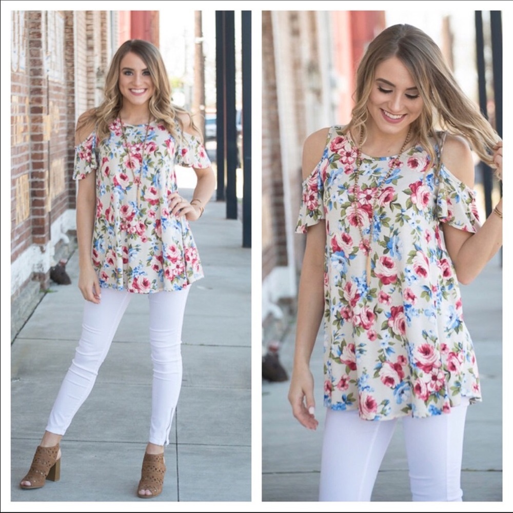 FLORAL COLD SHOULDER TUNIC