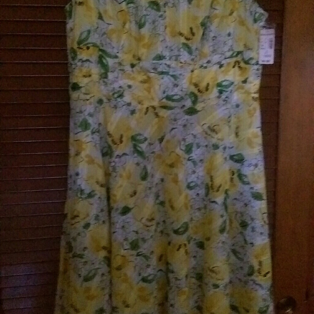 Yellow Rose sundress  matching necklace, ea