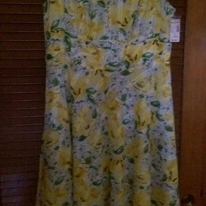 Yellow Rose sundress  matching necklace, ea