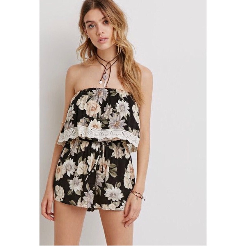 Floral Tube Top Romper