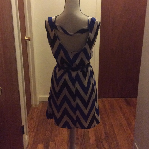 Black, blue, and white chevron sundress - Picture 2 of 2