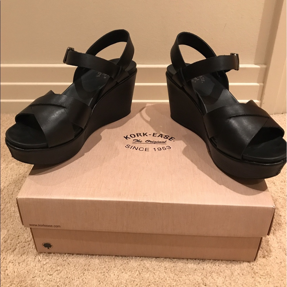 Kork-Ease Ava 2.0 Black Wedge Size 9