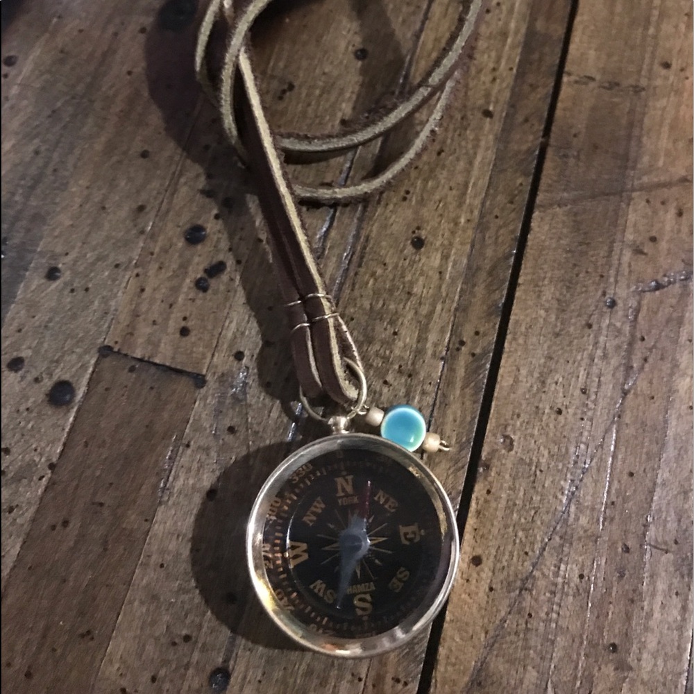 Handmade compass necklace