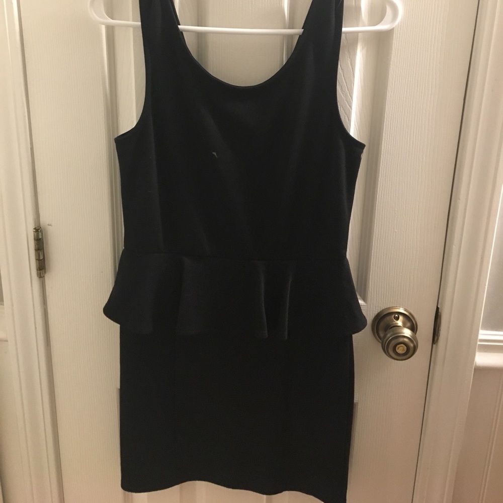 Black peplum mini dress