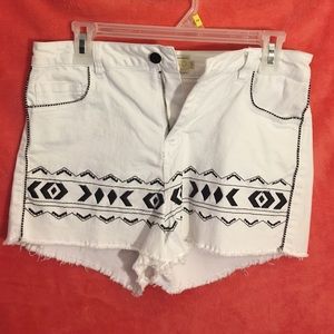 White jean shorts