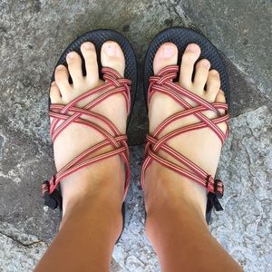 Red/pink chacos! For those summer hikes