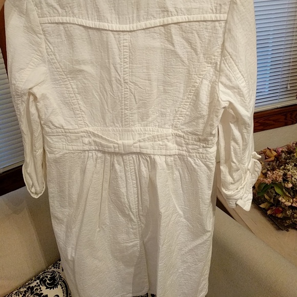 Long White Button Coat - Picture 2 of 4