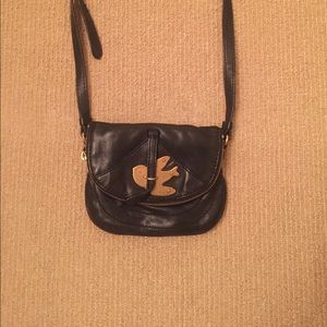 Marc Jacobs black cross body purse with gold bird