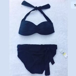 Tommy Bahama Black Two Piece Bikini Med High Waist
