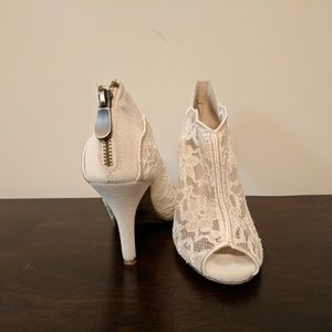 Lace Peep Toe Heels