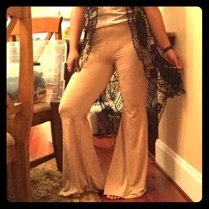 High waisted suede flare bell bottoms