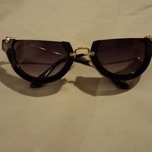 Black Half Rim Sunglasses