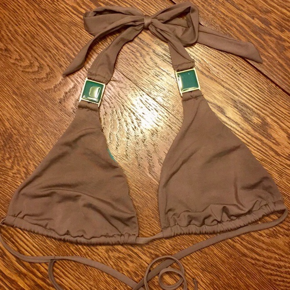 Target taupe/turquoise bikini