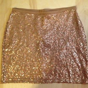 🌟H&M Rose Gold & Bronze Sequin Skirt