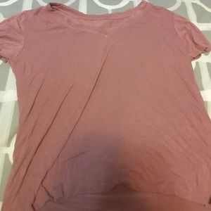 Dusty Rose V Neck Tee