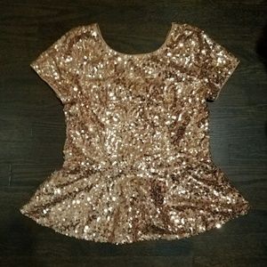 Peplum sequined shirt