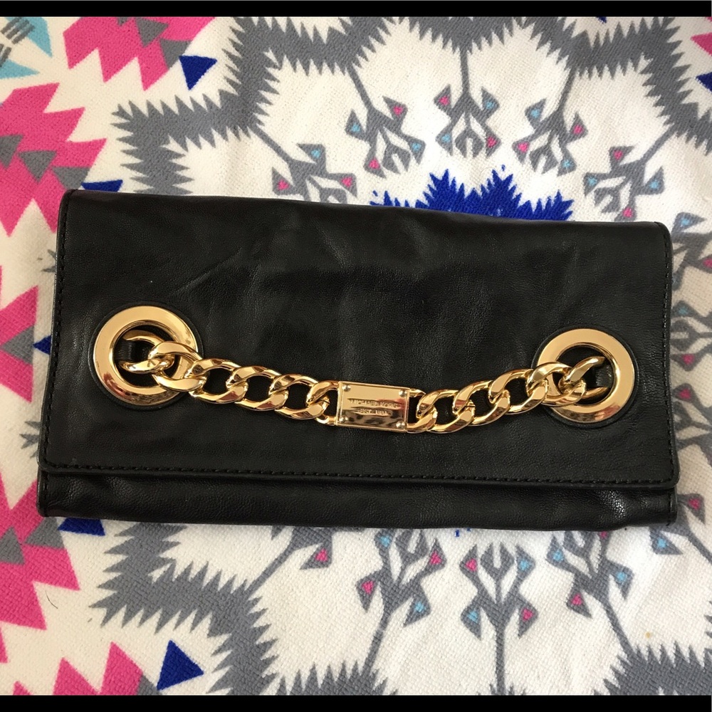 MICHAEL by Michael Kors Black Leather Clutch