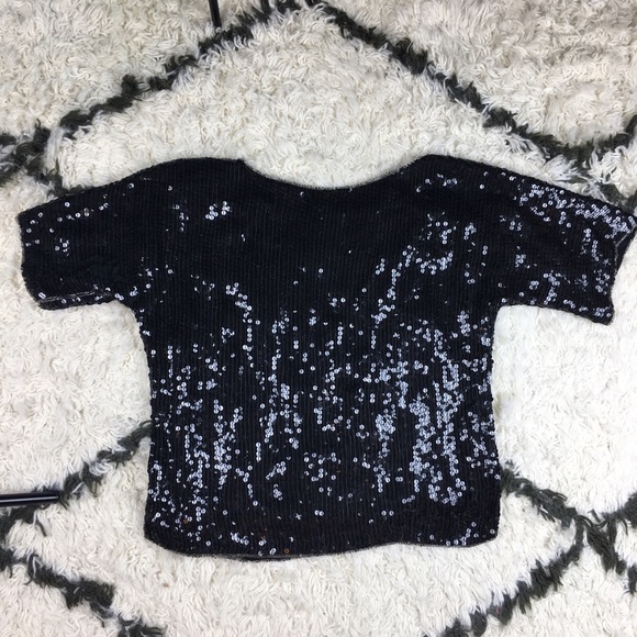 Vintage black bead silk top M Anujan main image 1