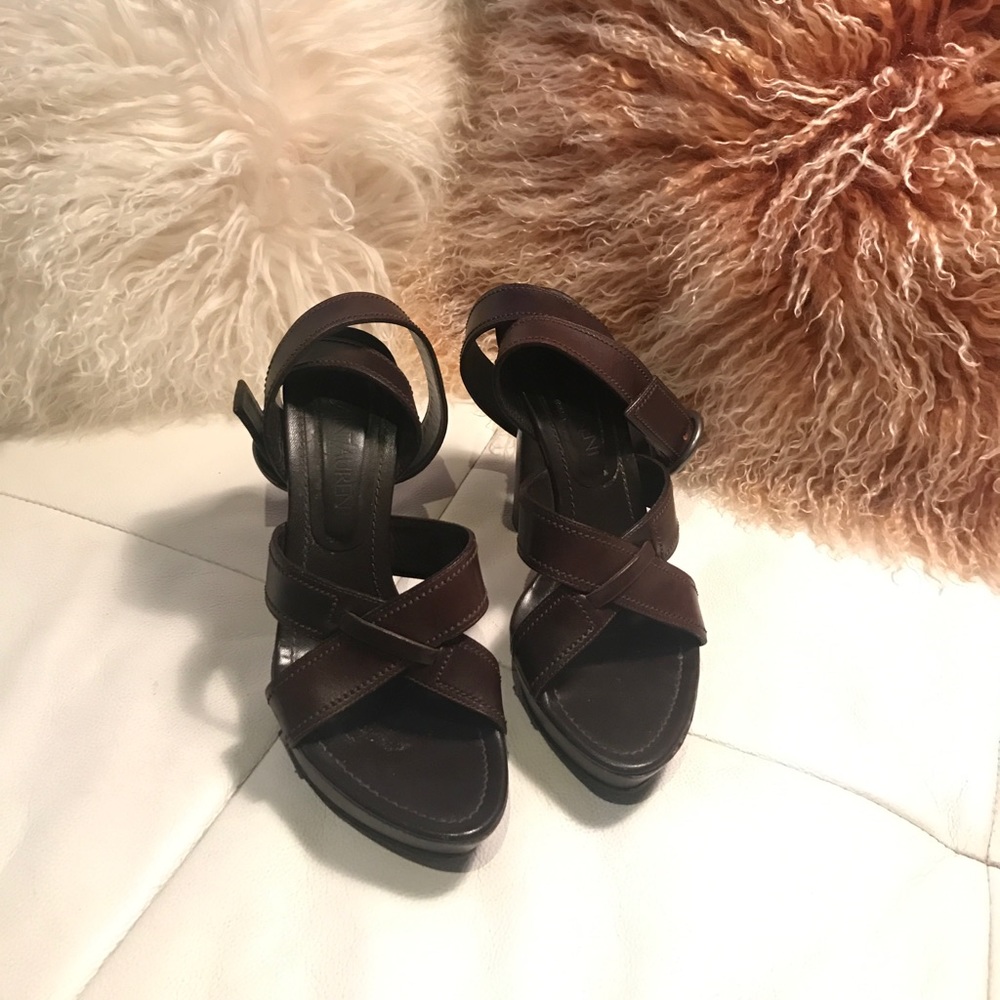 Saint Laurent ankle-wrap leather heels