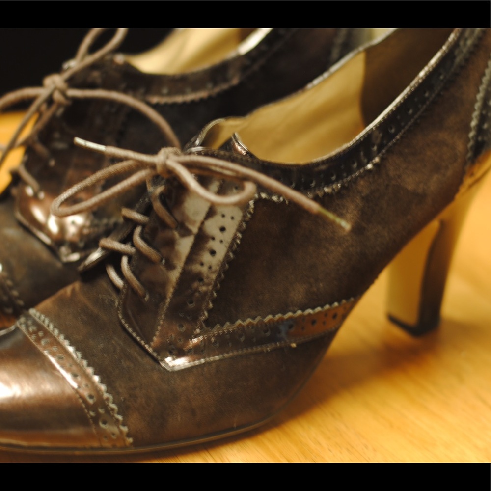 Brown Leather Ankle Booties High Heel 11 M