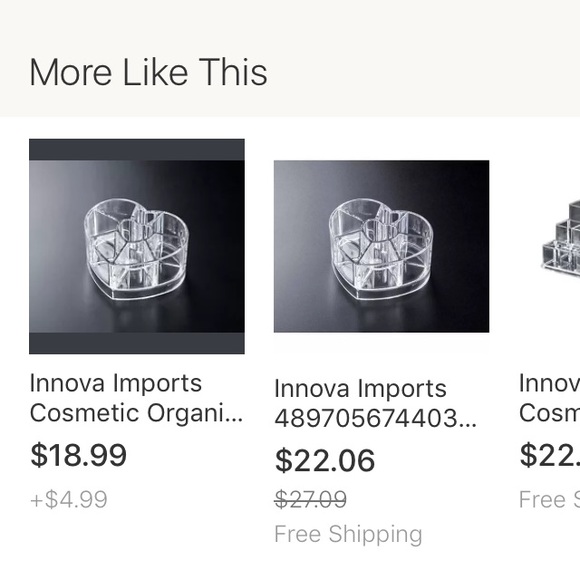 Innova Imports Heart Shape Cosmetic Organizer - Picture 5 of 8