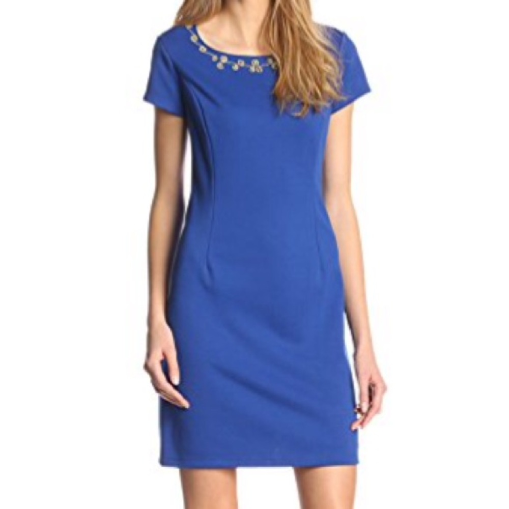 Ellen Tracy Embellished Blue Dress 2