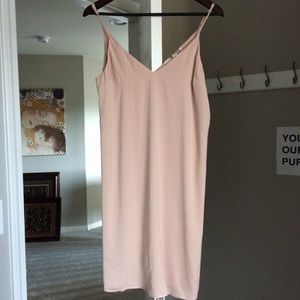 Baby pink slip dress