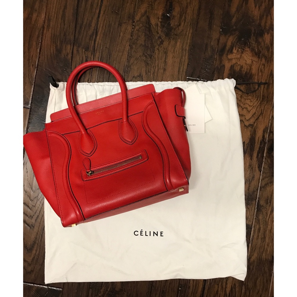Pre-owned Authentic Celine Mini Luggage in Red