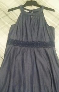 Sleeveless Denim Blue Dress