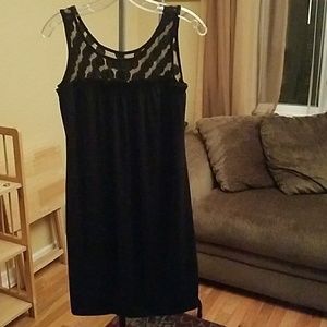 Dress with polka dot sheer shoulders