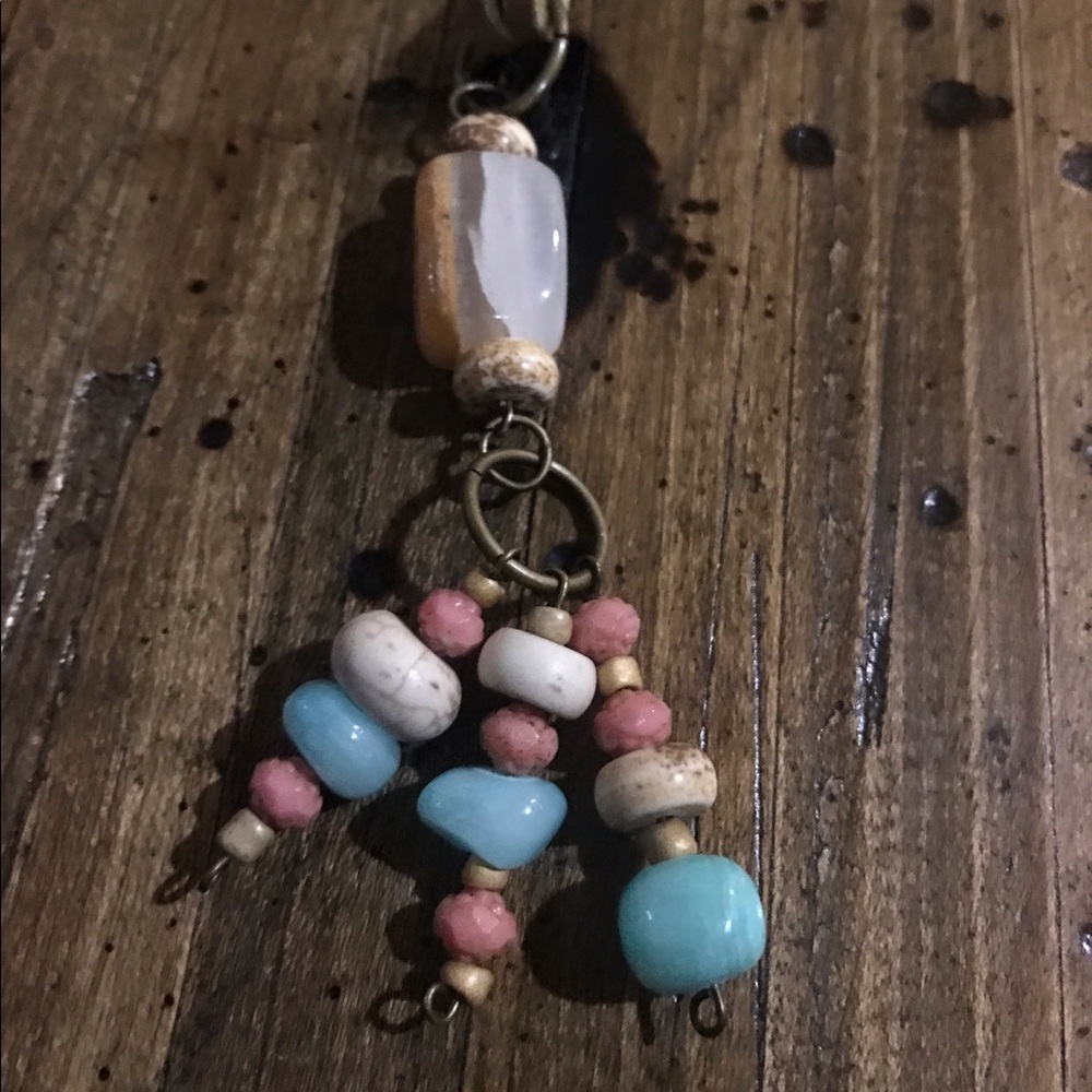 Long leather necklace