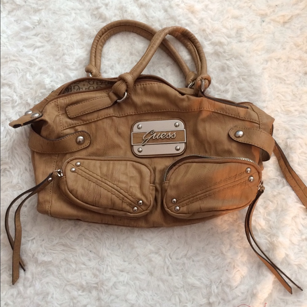 Guess Marciano camel satchel purse