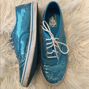 Blue sequin vans
