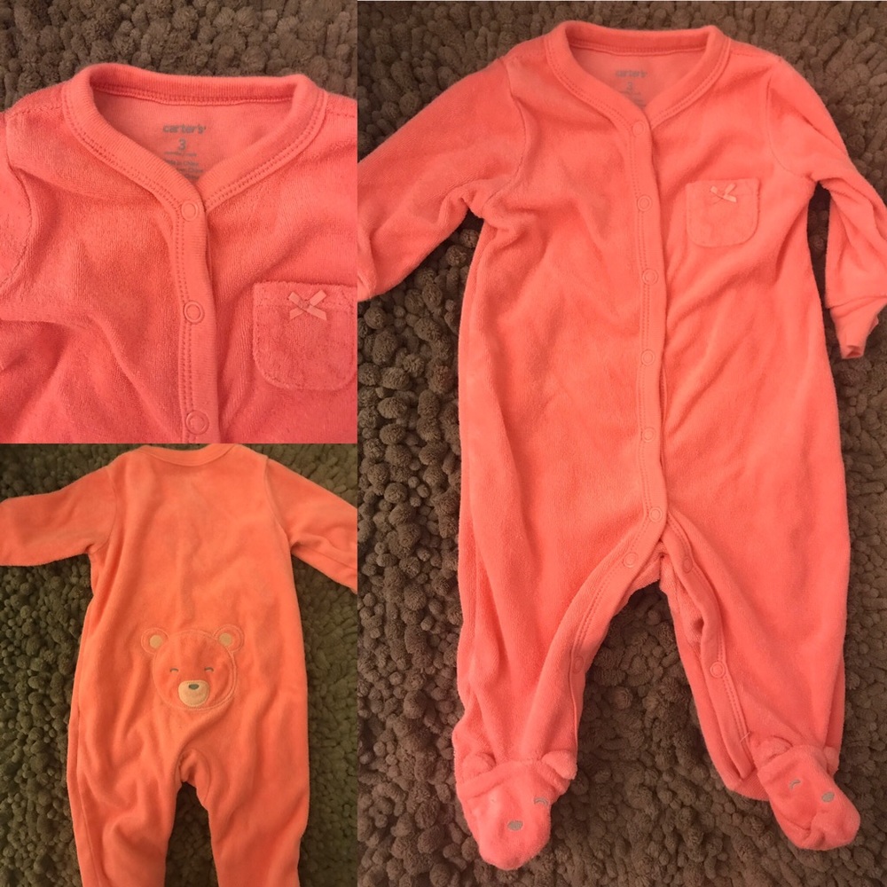 5 Carter's/little me Baby pajamas 3 months