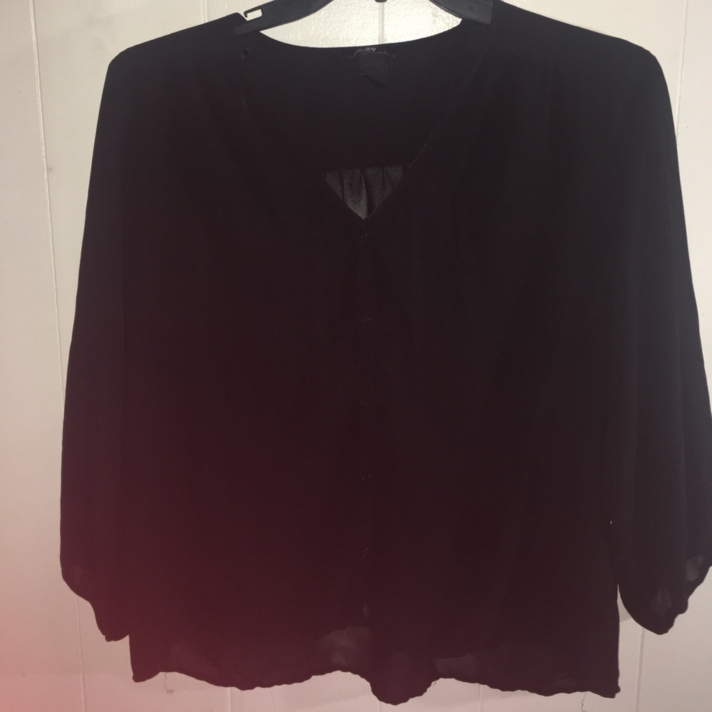 H&M Sheer Button Down Top