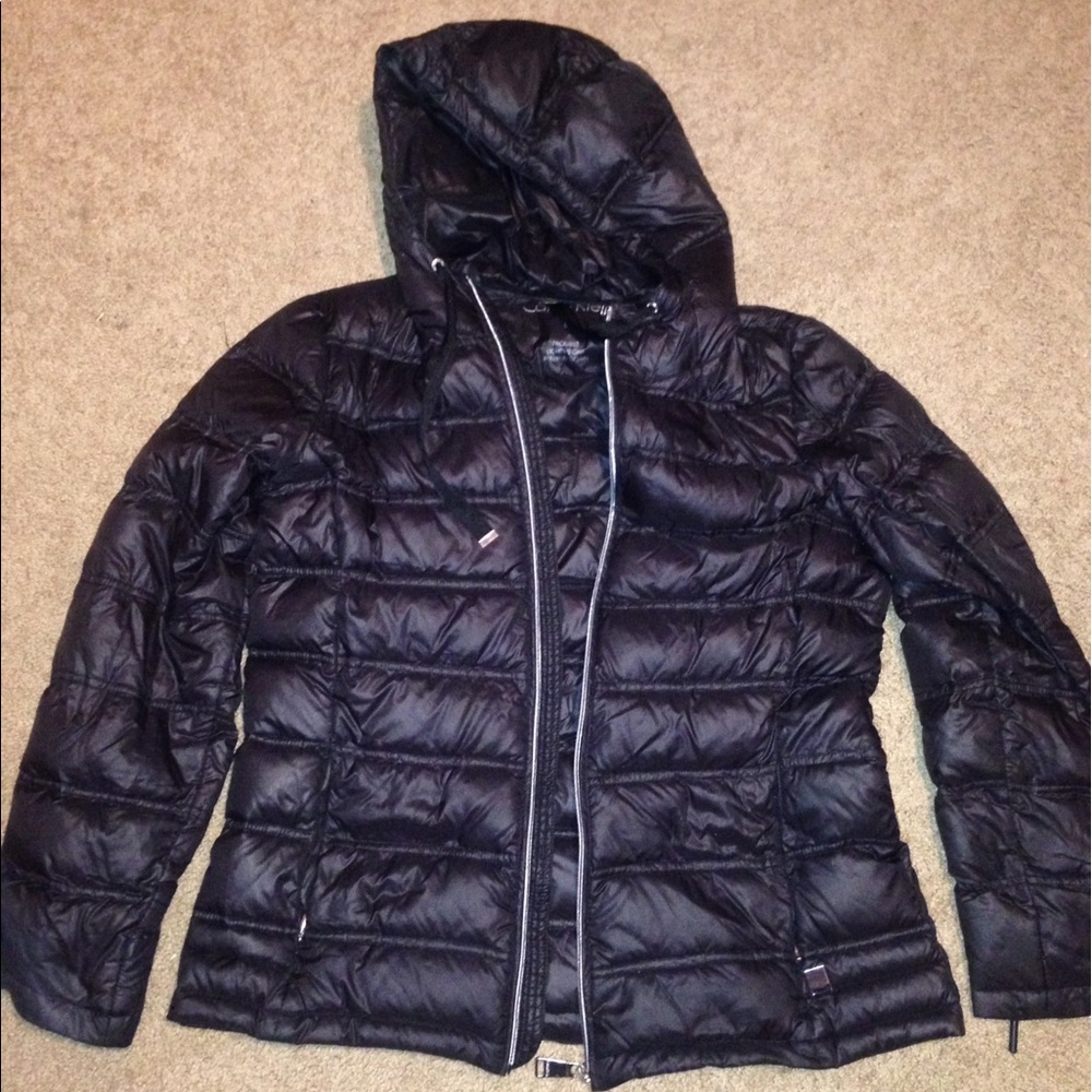 Calvin Klein zip up full puffer jacket long